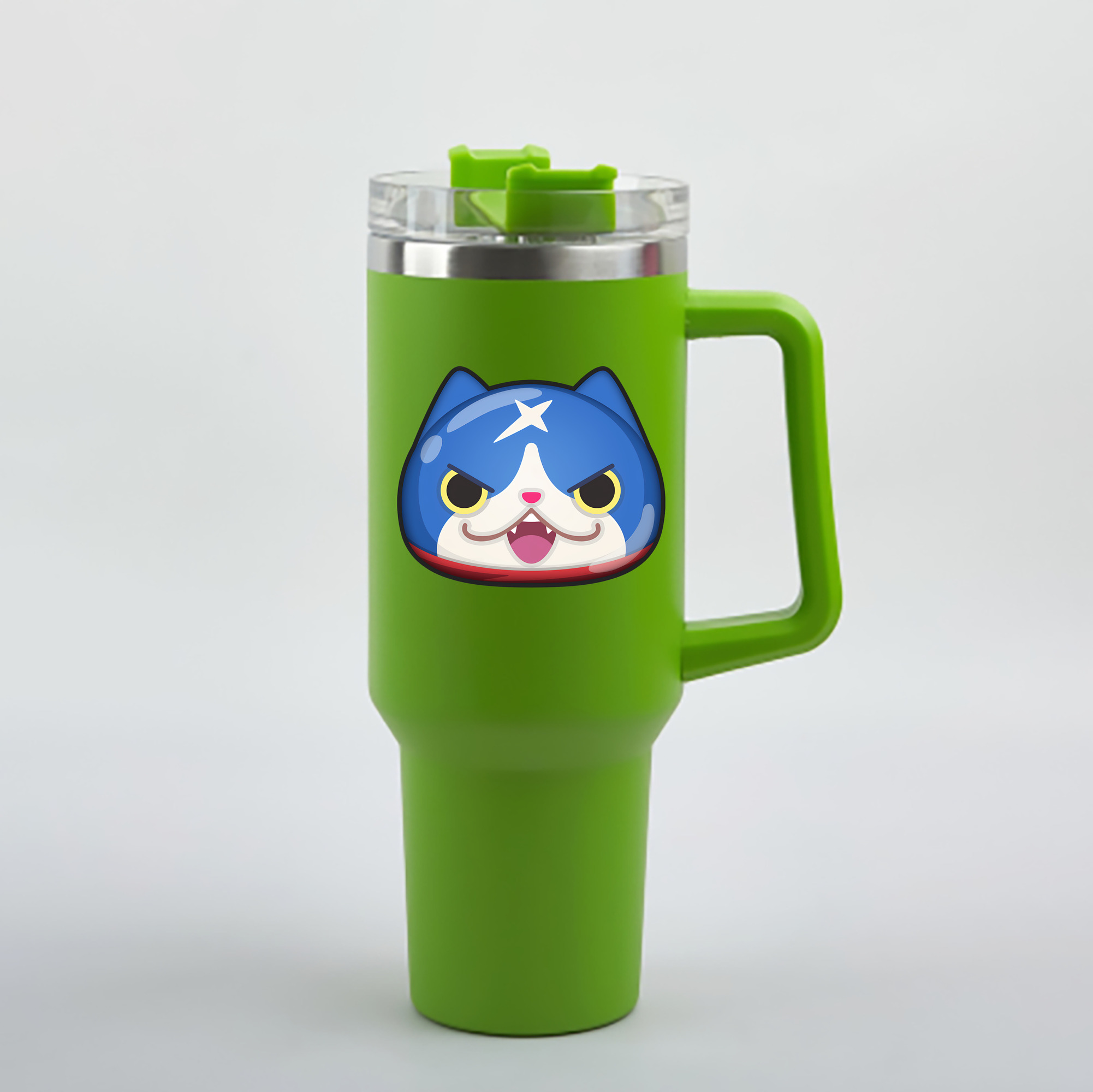 （画像用） 妖怪ウォッチ Yo-kai Watch 1200mL車用タンブラー - クリスタルステッカー（プラスチックストロー付き）